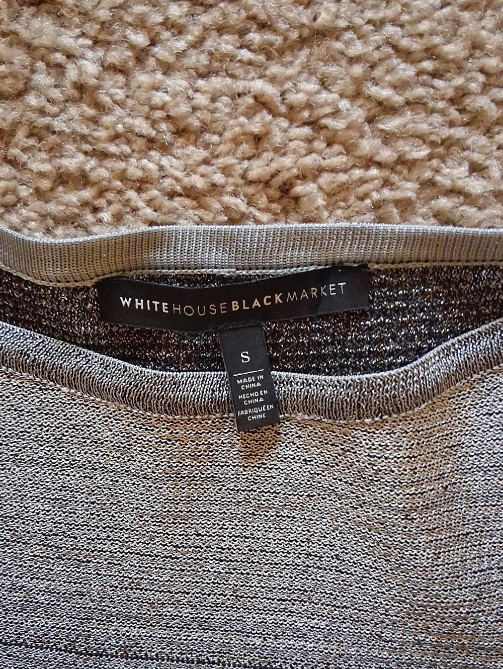 White House Black Market Metallic Ombre Knit Tunic Knit Sweater Blouse Top - Picture 5 of 9